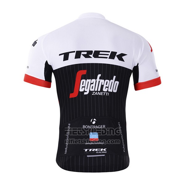 2017 Fietskleding Trek Segafredo Zwart en Wit Korte Mouwen en Koersbroek